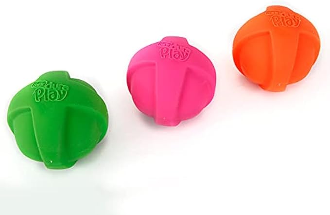 Hartz DuraPlay Ball Squeaky Latex Dog Toy, Neon Green, Neon Pink & Neon Orange, Large 3 Count Pack
