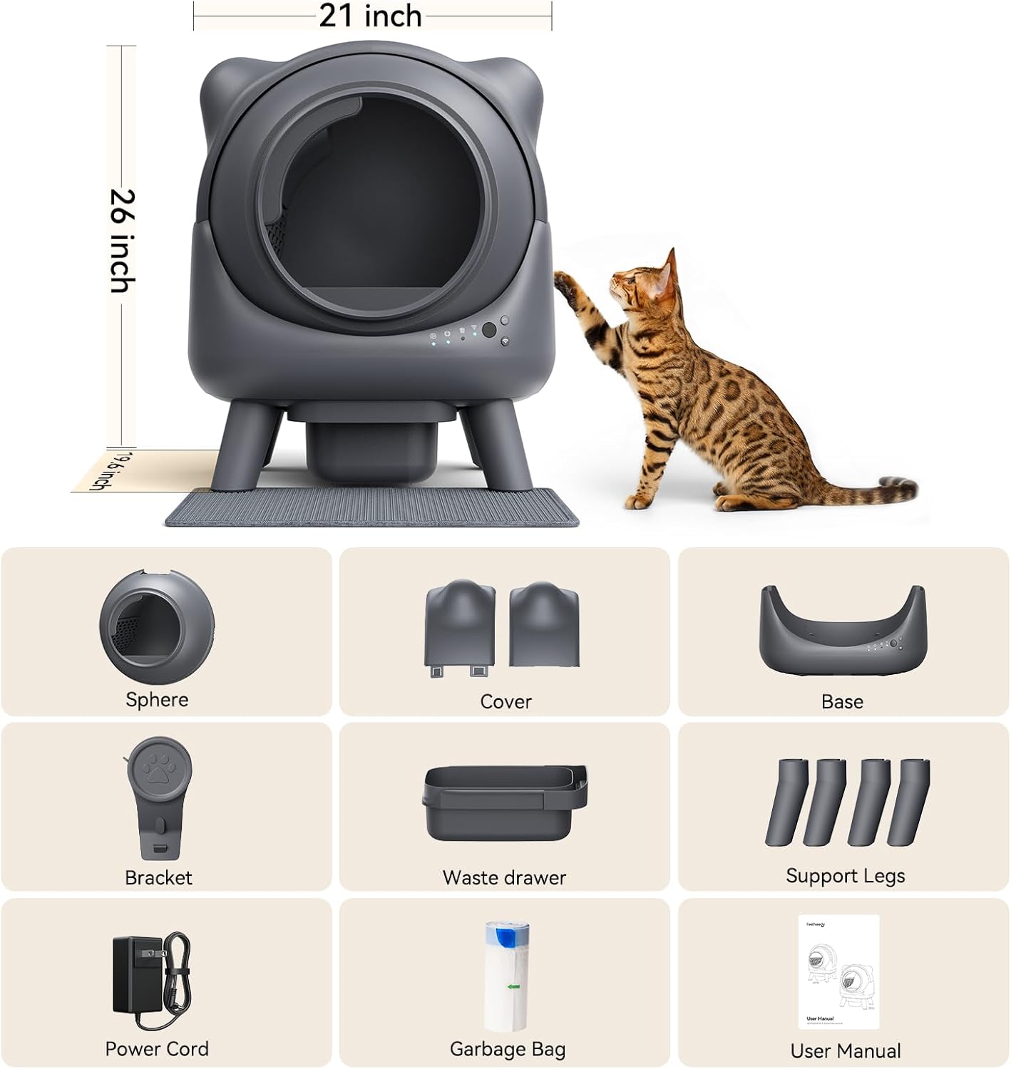 FEELNEEDY Self Cleaning Litter Box for cats