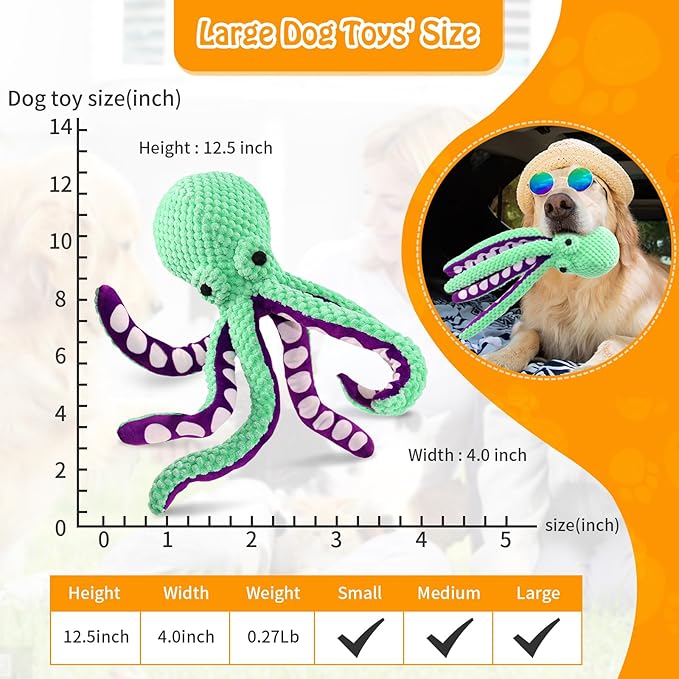 Large Squeaky Dog Toys- Plush Dog Toys with Soft Fabric