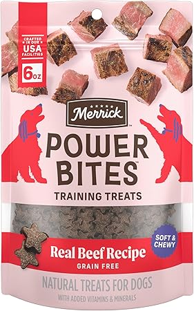 Merrick Power Bites Natural Soft And Chewy Real Meat Dog Treats