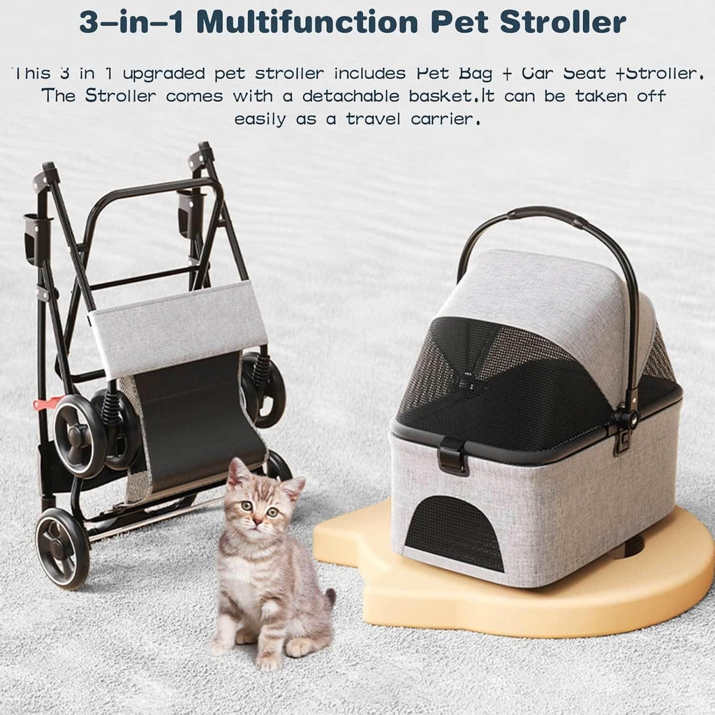 Pet Stroller, 3 in 1 Multifunction Pet Travel System