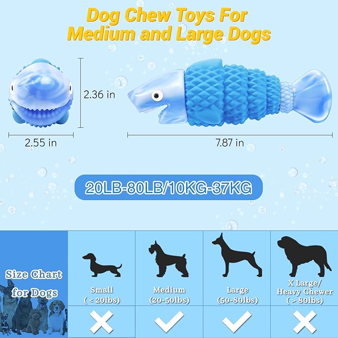 WinTour Tough Dog Toys for Aggressive Chewers, Indestructible Dog Chewers for Medium & Large Breeds