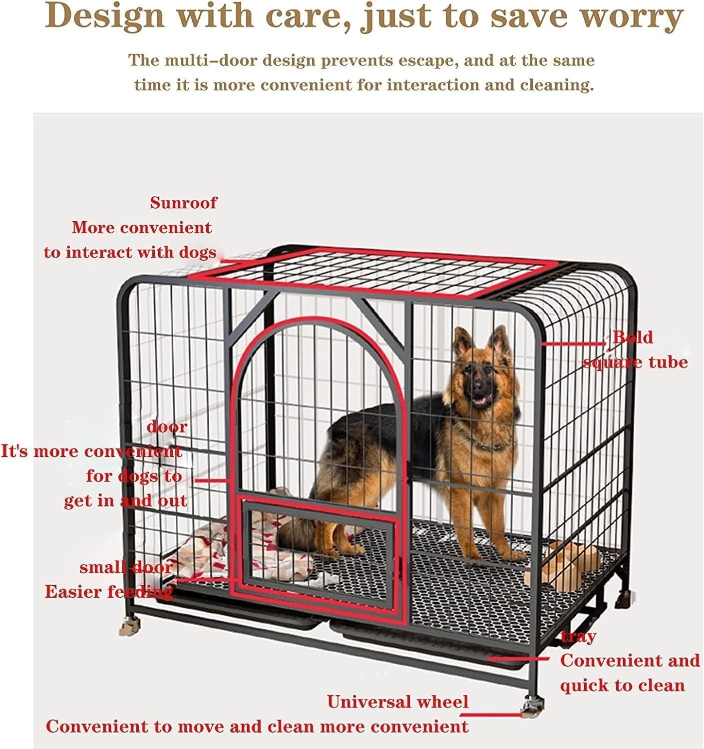Heavy-Duty Metal Wire Dog Indoor Cage