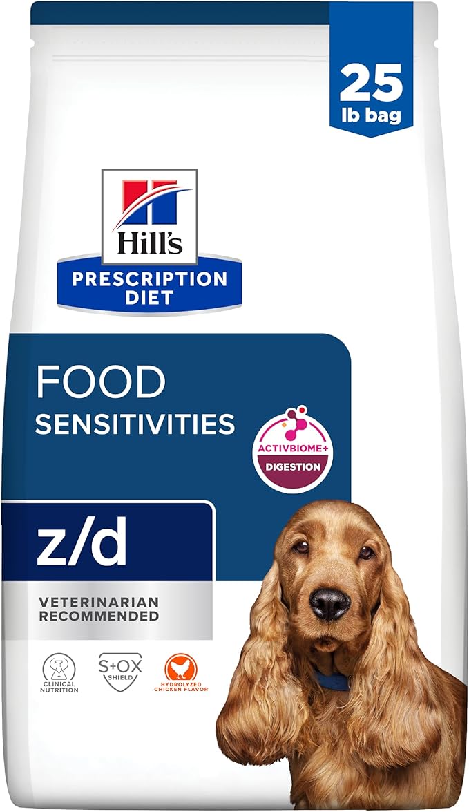Hill's Prescription Diet z/d Skin/Food Sensitivities Hydrolyzed Dry Dog Food, Veterinary Diet, 25 lb. Bag