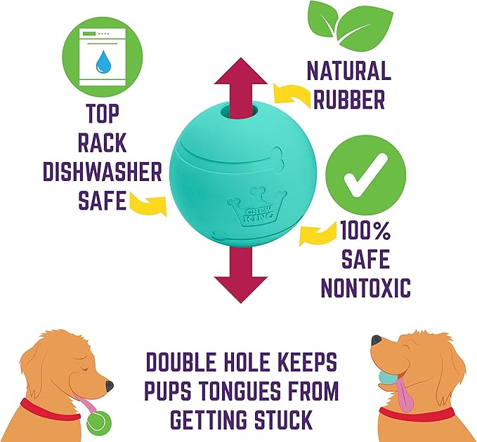 Chew King Fetch Balls Extremely Durable Natural Rubber Toy 2.5 inch, 8-pack