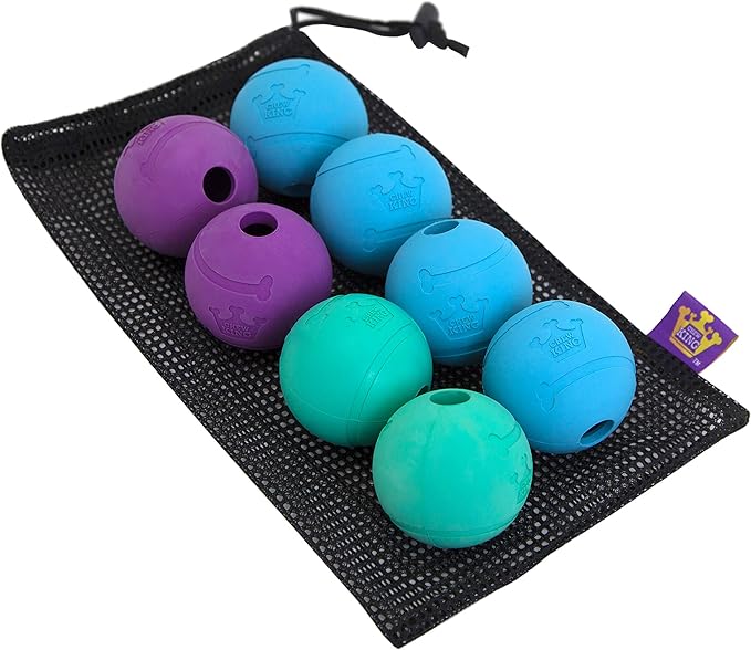 Chew King Fetch Balls Extremely Durable Natural Rubber Toy 2.5 inch, 8-pack