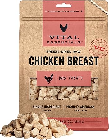 Vital Essentials Single Ingredient Chicken Breast Dog Treats, 10 oz