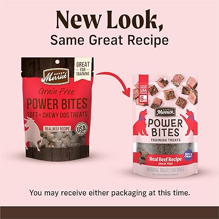 Merrick Power Bites Natural Soft And Chewy Real Meat Dog Treats