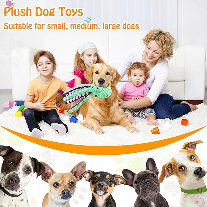 Large Squeaky Dog Toys- Plush Dog Toys with Soft Fabric