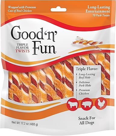 Good ‘n’ Fun Triple Flavor Twists for All Dogs, 70 Count