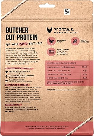 Vital Essentials Single Ingredient Chicken Breast Dog Treats, 10 oz